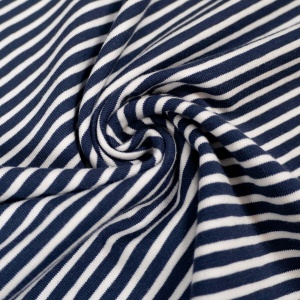 Jerse de bumbac - Breton Mini Stripes Marine - cupon 75 cm - Img 2