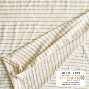 Jerse de bumbac - Breton Stripes Vanille - cupon 95cm - Img 2