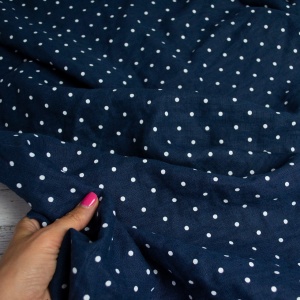 Material 100% In prespalat imprimat - Dots Navy