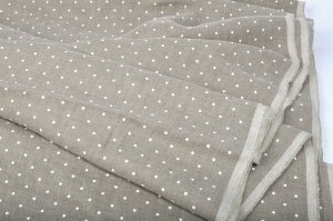 Material 100% In prespalat imprimat - Mini Dots Natur-Alb - Img 3