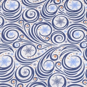 Material bumbac - Christmas Swirls Blue 16704/051 - Img 2