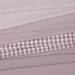 Material bumbac tesut yarn dyed - Vichy Mauve 2.7mm - Img 4