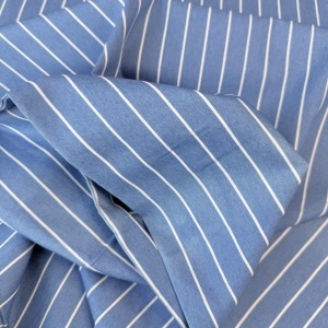 Material Chambray bumbac - Denim Stripes Blue