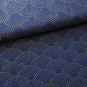 Material Craciun Poplin - Stars Scallop Navy - Img 2