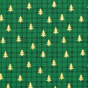 Material Craciun Poplin - Tartan Christmas Green