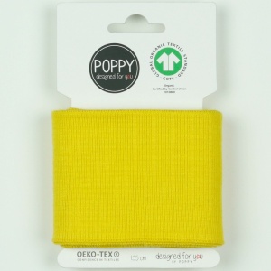 Material pentru mansete din bumbac organic 135 x 7cm - Yellow