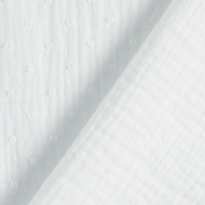 Muselina din bumbac - Dobby White - Img 3