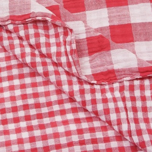Muselina in carouri Vichy cu doua fete - Red