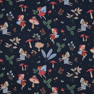 Poplin imprimat - Autumn Fairytale Navy - Img 3