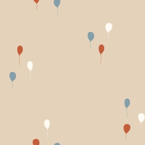 Poplin imprimat - Baloons Beige