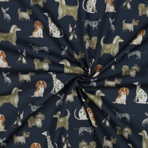 Poplin imprimat digital - Dogs Blue - Img 3