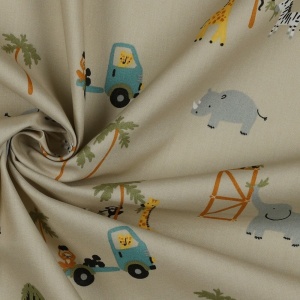 Poplin imprimat - Safari Animals Camel - cupon 87cm - Img 2