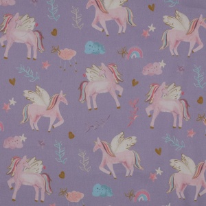 Poplin imprimat - Unicorns Lavender - Img 6
