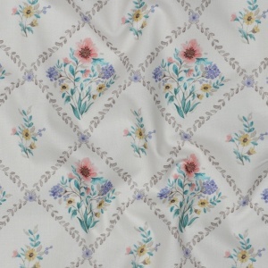 Poplin premium digital - Garden Lattice White