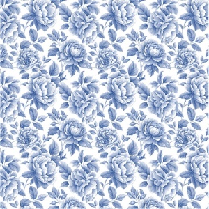 Poplin premium imprimat - Vintage Roses Blue - Img 3