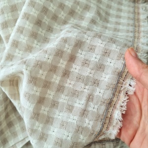 Tesatura bumbac Jacquard- Vichy Checks Sand - Img 2