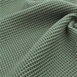 Tesatura din Bumbac Waffle - Khaki