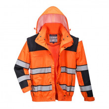 Geaca de iarna imblanita 3 in 1 Bomber portocaliu fluorescent - Img 2