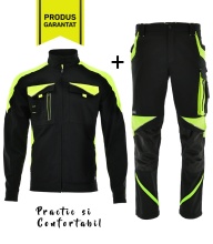 Costum de lucru: Pantaloni si Jacheta Galben reflectorizant | Recomandat