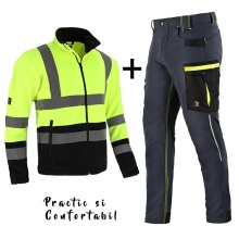 Costum de lucru reflectorizant: Pantaloni elastici si Polar | Recomandat