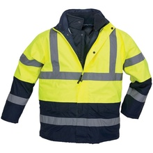 Geaca fluorescenta model 3 in 1 pentru drumari, dungi reflectorizante