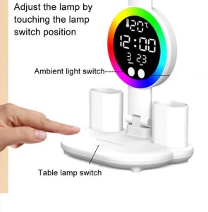 Lampă Smart cu Ceas Digital și Iluminare RGB – Control Tactil - Img 2
