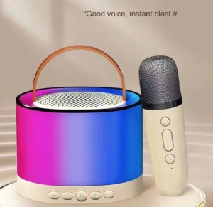 Set Karaoke cu Difuzor LED și 2 Microfoane Wireless - Img 3