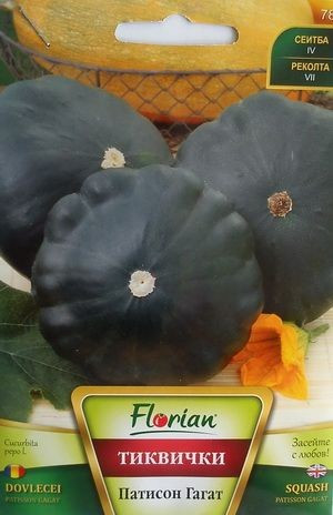 Dovlecel PATISSON Gagat Verde Inchis - 2 gr - Seminte de Dovlecei Patisson Verde Inchis