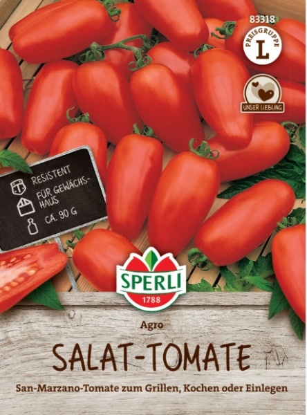 Agro F1 (7 seminte) rosii nedeterminate tip San Marzano, fructe alungite si carnoase, gust excelent, Sperli
