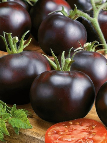 Blackball (130 seminte) tomate negre-indigo cherry, negru intens, soi exotic, gust deosebit, Toraf - Img 4