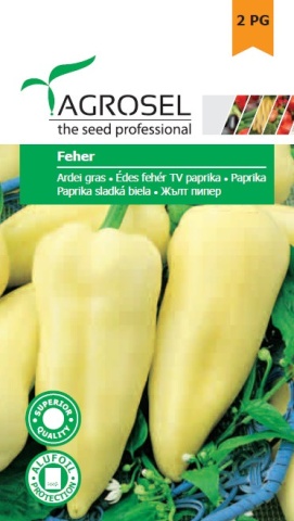 Feher (60 seminte) ardei gras semitimpuriu, Agrosel