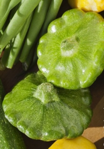 Okra (12 seminte) dovlecel Patison coaja verde deschis, pulpa alba, foarte gustos, Seklos
