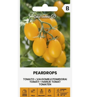 Peardrops (30 seminte) rosii cherry galbene, dulci, soi foarte productiv de balcon, Seklos - Img 2