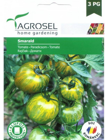 Smarald (100 seminte) rosii soi exotic de culoare verde cu striatii galbene, Agrosel - Img 2