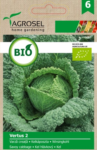 Vertus BIO (500 seminte) varza creata, ECO certificate ecologic, Agrosel