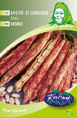 Etna (50 gr) seminte fasole pitica cu boabe mari, alb cu bordo, Kertimag - Img 2