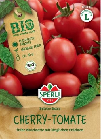 Bolstar Baloe F1 (7 seminte) rosii cherry BIO nedeterminate, fructe alungite rezistente la spargere, rosu-aprins, Sperli