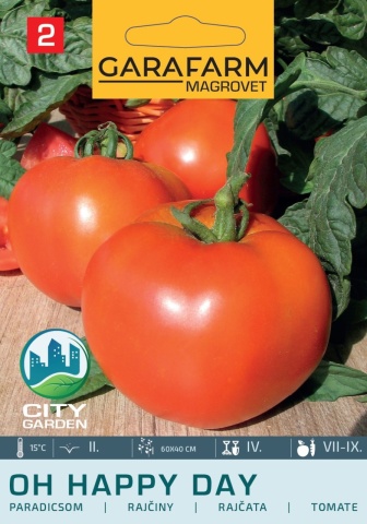 Oh Happy Day F1 (6 seminte), tomate hibrid nedeterminat, rosii rotunde, foarte gustoase, GaraFarm