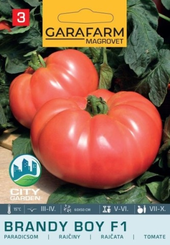 Brandy Boy F1 (6 seminte) tomate roz nedeterminate, foarte mari, gust deosebit, GaraFarm - Img 1
