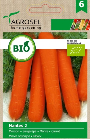 Nantes 2 BIO (2000 seminte) morcov ECO certificat ecologic, soi semitimpuriu, Agrosel