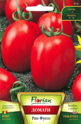 Rio Fuego (300 seminte) tomate alungite de camp, soi determinat semitimpuriu, Florian