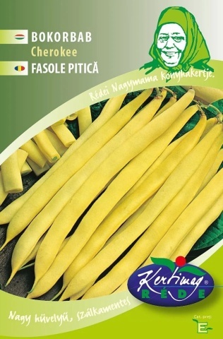 Cherokee (50 gr) seminte fasole pitica, pastai galbene cilindrice fara ate, boabe negre, Kertimag - Img 2