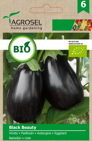 Black Beauty BIO (200 seminte) vinete forma rotund-ovala, ECO certificate ecologic, Agrosel