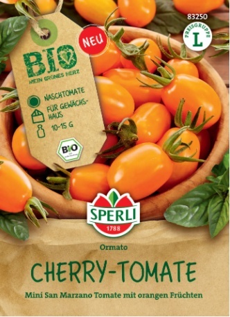 Ormato (6 seminte) rosii cherry BIO tip mini-San Marzano, nedeterminate de culoare portocalie, Sperli