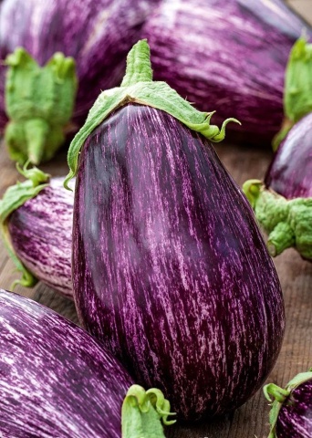 Tsakoniki (40 seminte) vinete violet cu alb, pulpa gustoasa, Seklos