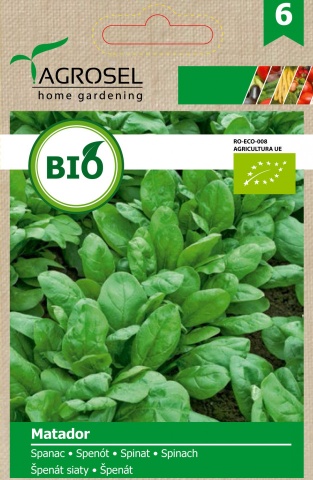 Matador BIO (400 seminte) spanac ECO certificate ecologic, Agrosel