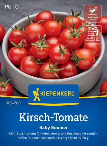 Baby Boomer F1 (5 seminte) rosii tip cherry de culoare rosie, crestere compacta, foarte productive, Kiepenkerl