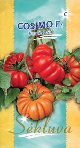 Cosimo F1 (10 seminte) rosii hibrid nedeterminat, rezistent la boli, tomate plate, puternic costate, foarte gustoase, Sekluva - Img 2