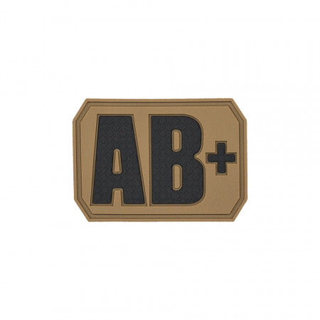 3D PVC Patch Blood Type AB Positive 4x3cm Dark Coyote Mil-Tec