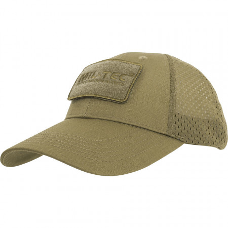 Tactical Mesh Baseball Cap with Velcro Dark Coyote Mil-Tec